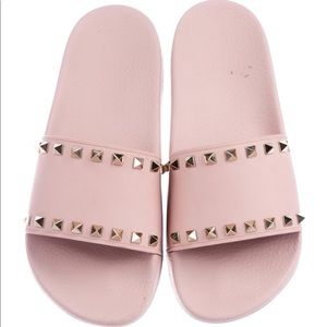 Valentino Rockstud Pool Slide Sandals